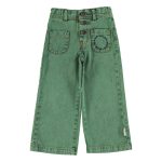 Flare trousers | Washed green  denim / 8Y