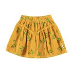 Short skirt | Yellow mustard w/ flowers allover / 8Y