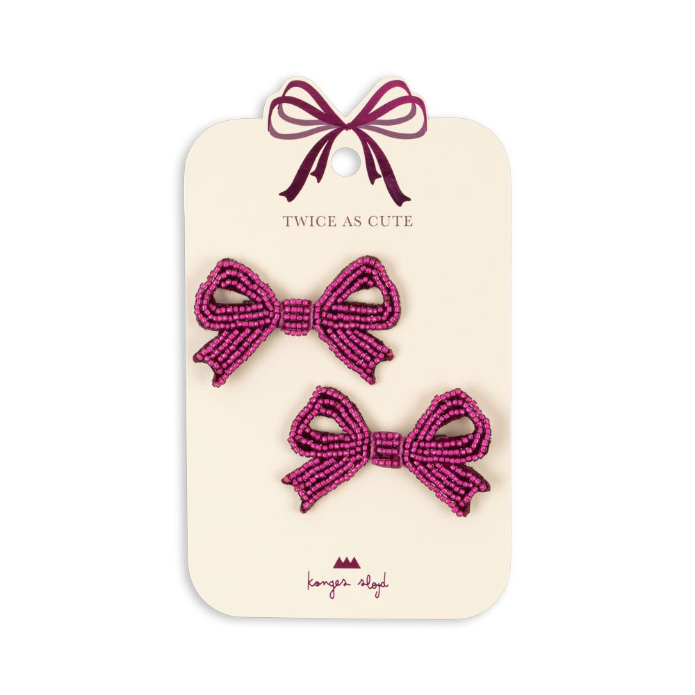 Заколки для волос (2 PACK PEARLY BOW HAIR CLIPS - ) торг. марки "Konges Slоjd", арт. № KS102926, материал: 50% стекло, 40% полиэстр, 10% металл / ONESIZE