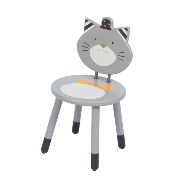 Стул деревянный (серого цвета) (Fernand grey chair Les Moustaches) торг. марки "Moulin Roty", арт. № 666701