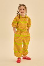 Wave Sailor Collar Blouse/Блузка с матросским воротником Волна артикул JM2410148 / GREEN / 100(2-3Y)
