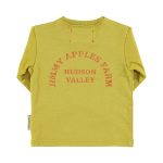 Longsleeve t'shirt | Olive green w/ red apple print / 24M