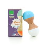 White and sky blue rattle maracas