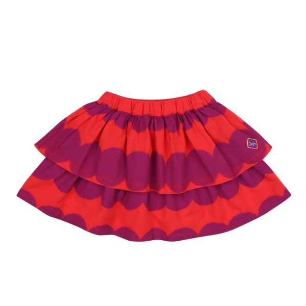 Dot Short Tiered Skirt/Короткая многоярусная юбка в горошек артикул JM2410501 / PURPLE / 120(6-7Y)