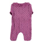 Newborn babygrow w/ collar | Magenta w/ little flowers / 6M