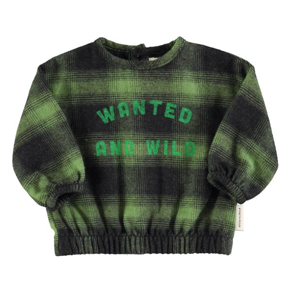 Flannel blouse | Green & black checkered / 10Y