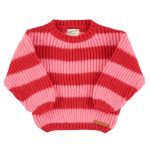 Knitted sweater | Red & pink stripes / 3Y