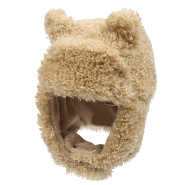 Teddy Bear Ear Warmer Hat_Beige / UNI