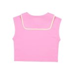 Peace Collar Sleeveless T-shirt/Футболка без рукавов с воротником Peace артикул JM2410128 / PINK / 130(8-9Y)