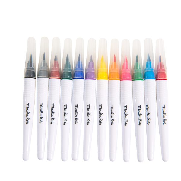 Набор кистевых маркеров (Box of 12 brush markers Les Schmouks) торг. марки "Moulin Roty", арт. № 716602