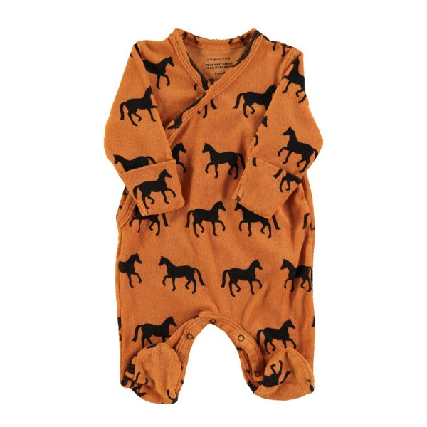 Newborn babygrow | Camel w/ black horses / 1M