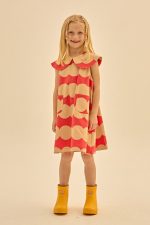 Dot Round Collar Dress/Платье с круглым воротником в горошек артикул JM2410607 / RED / 130(8-9Y)