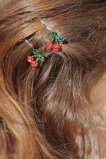 Заколка для волос (4 PACK MINI CHERRY HAIR PIN) торг. марки "Konges Slоjd", арт. № KS103215, материал: 60% стекло, 40% металл / ONESIZE
