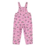 Dungarees | Pink corduroy w/ flowers allover / 18M