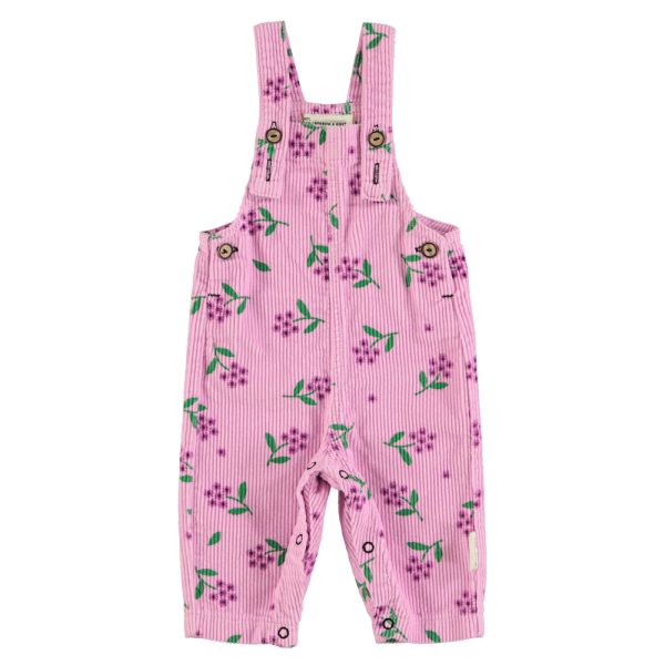 Dungarees | Pink corduroy w/ flowers allover / 18M