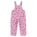 Dungarees | Pink corduroy w/ flowers allover / 18M