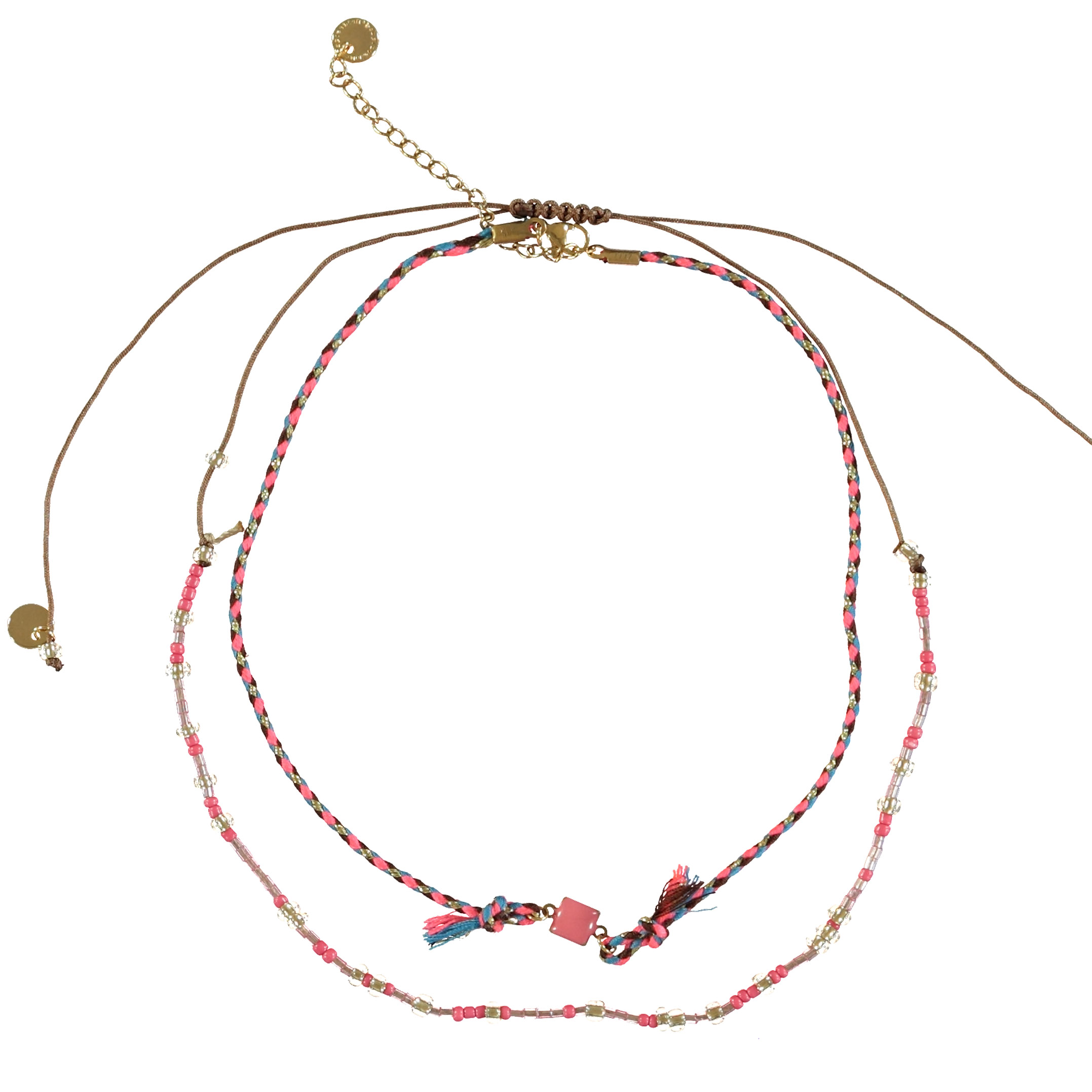 3a5711d2-38b9-4916-aaed-d16b6d3753af.jpg Necklaces | Pink (set of 2) / unique size