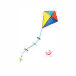 Multi-coloured kite Aujourd'hui c'est mercredi