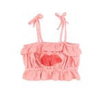top w/ straps | pink w/ lips print,, 4y топ с бретелями | розовый с принтом губ