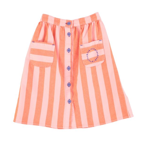 . long skirt w/ front pockets | orange & pink stripes,4y длинная юбка с передними карманами | оранжево-розовые полосы,